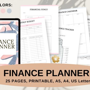 Finance Planner Budget Printable, 2021 Financial Planner with Monthly, Yearly Finance Tracker Planners, A4 A5 US Letter