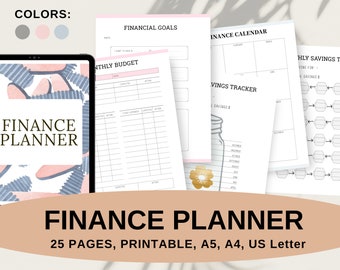 Finance Planner Budget Printable, 2021 Financial Planner with Monthly, Yearly Finance Tracker Planners, A4 A5 US Letter