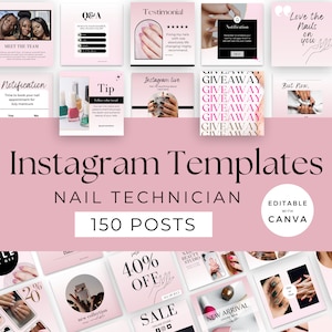 Instagram Post Templates for Nail tech, Nail technician Instagram Story, Nail Salon Instagram Post, Highlight Covers, Nail Tech Flyers