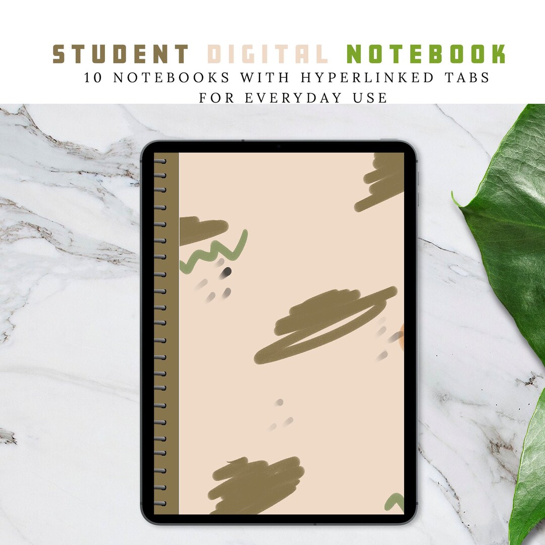 Student Digital Notebook, 10 Subject With Hyperlinks Tabs for Ipad ...