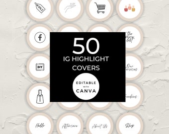 Nail tech Instagram Brown Highlight Covers, DIY editable Highlight covers, Minimalistic IG Story cover, Nail Salon highlight cover