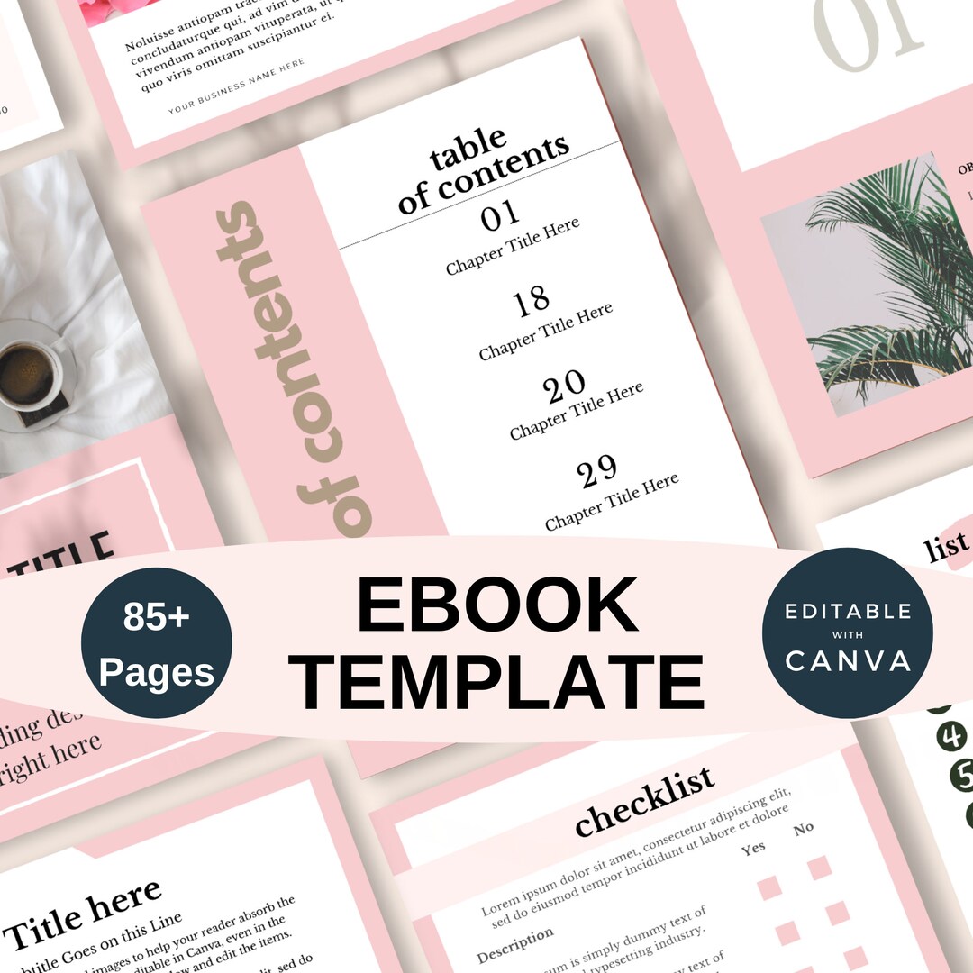 Editable Books Editable Ebook Canva Template, Ebook Covers, Ebook Template Pink for ...