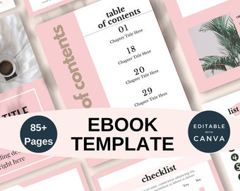 Editable ebook Canva template, ebook covers, Ebook template pink for online business owners, content creators and bloggers
