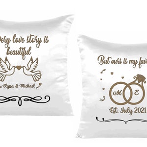 Personalized Wedding Gift , Couples Gift , Engagement Gift , Anniversary , Couple , Keepsake , Custom Pillow Case Cover