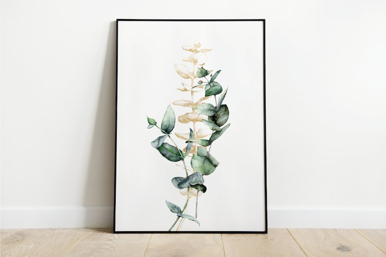 Eucalyptus Art, Botanical Wall Art, Set of 3 Prints, Botanical Wall Art, Eucalyptus Prints, Nature Picture, Watercolour Design image 5