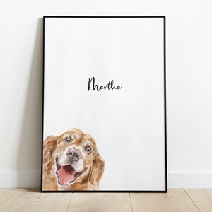 Personalised Golden Retriever Picture, Golden Retriever Gift, Retriever Print, Pet Portrait, Dog Lover Gift, Peekaboo Pets, Christmas Gift