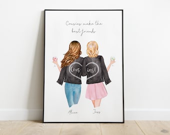 Cousin Gift, Cousin Print, Gift for Cousin, Gift Ideas for Cousin, Wall Art, Cousin Present, Cousin Birthday, Galentines, Galentines Day