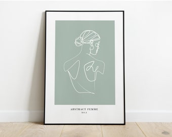 Abstrakcyjna sztuka, Zielony nadruk, Linia sztuki, Zielona sztuka ścienna, Skandynawska sztuka ścienna, Zielony plakat, Skandynawski, Zielony plakat, Boho, Minimalistyczny design