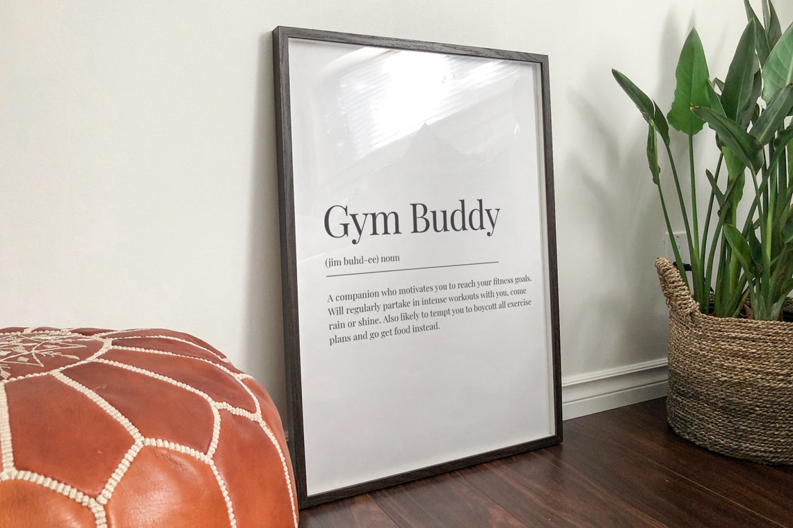 Gym Buddy Definition Print Best Friend Gift Gift for Friend Etsy UK