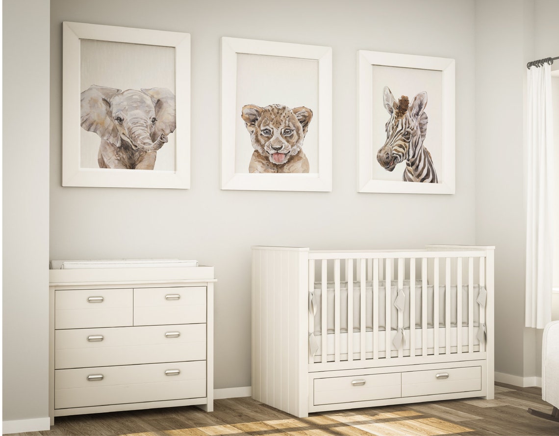 Safari Baby Animal Nursery Prints Set of 3 African Nursery - Etsy UK