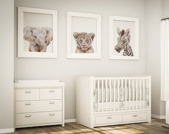 Safari Baby Animal Nursery prints, Set of 3, African Nursery decor, Nursery wall art, Animal prints nursery, Animal Prints, Christmas Gift