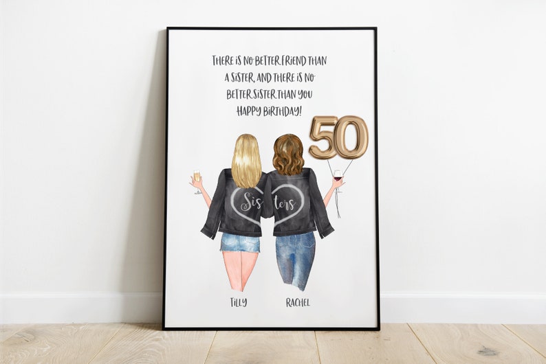 Beste Freundin Druck 50. Geburtstagsgeschenk personalisierte  Etsy