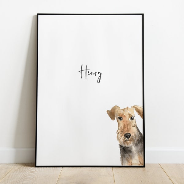 Personalised Welsh Terrier Dog Picture, Welsh Terrier Gift, Welsh Terrier Print, Pet Portrait, Dog Lover Gift, Peekaboo Pets