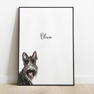 Personalised Scottish Terrier Dog Picture, Scottish Terrier, Terrier Print, Pet Portrait, Dog Lover Gift, Peekaboo Pets, Christmas Gift