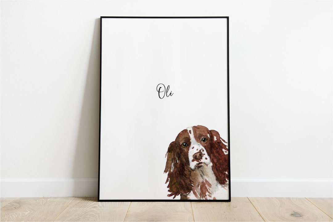 Springer Spaniel Print Personalised Springer Spaniel, Springer Spaniel Gift, Springer Spaniel ...