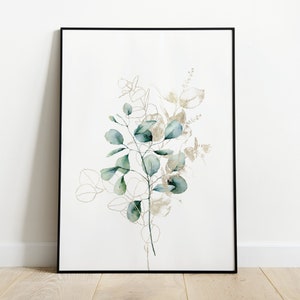 Eucalyptus Art, Botanical Wall Art, Set of 3 Prints, Botanical Wall Art, Eucalyptus Prints, Nature Picture, Watercolour Design image 4