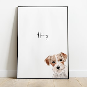Personalised Jack Russell Dog Picture, Jack Russell Gift, Jack Russell Print, Pet Portrait, Dog Lover Gift, Peekaboo Pets