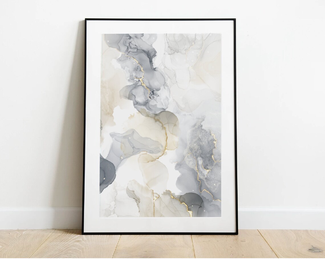 Set of 3 Marble Prints Living Room Wall Decor Grey Marble Etsy UK