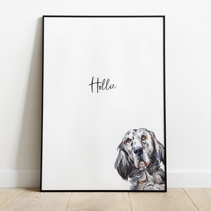Personalised English Setter Dog Picture, English Setter Print, Pet Portrait, Dog Lover Gift, Peekaboo Pets, English Setter Gift Ideas