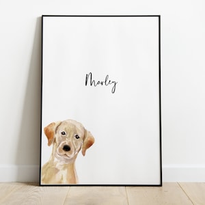 Personalised Yellow Labrador Picture, Labrador Gift, Labrador Print, Pet Portrait, Dog Lover Gift, Custom Pet Portrait, Christmas Gift