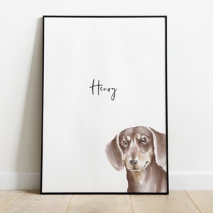 Dachshund Art Print, Sausage dog illustration, Miniature Dachshund Illustration, Doxie Artwork, Dachshund Print, Dog Portrait, Dog Print