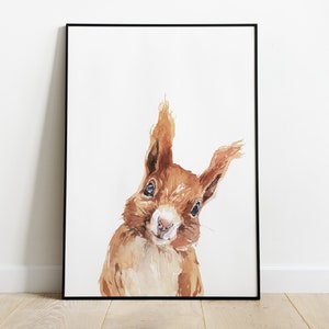 Squirrel Nursery print, Woodland Nursery decor, Woodland Animals Prints, Nursery wall art, Animal prints for nursery, Animal Prints