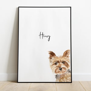 Personalised Yorkshire Terrier Picture, Yorkshire Terrier Gift, Yorkie Print, Pet Portrait, Dog Lover Gift, Peekaboo Pets, Christmas Gift