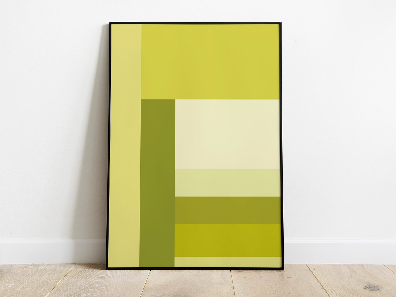 Lime Green Retro Print Abstract Print Colour Block Print Etsy