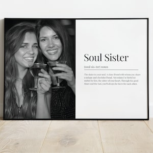 Personalised Soul Sister Definition Print, Best Friend Quote, Best Friend Poster, Personalised Gift, Wall Decor, Friends, Christmas Gift