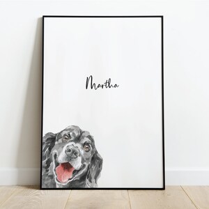 Personalised Golden Retriever Picture, Golden Retriever Gift, Retriever Print, Pet Portrait, Dog Lover Gift, Peekaboo Pets, Christmas Gift
