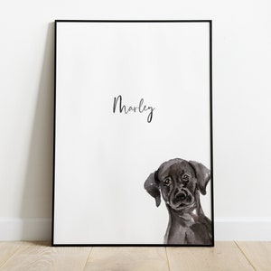 Personalised Black Labrador Picture, Black Labrador Gift, Labrador Print, Pet Portrait, Dog Lover Gift, Custom Pet Portrait, Christmas Gift