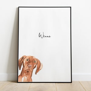 Personalised Hungarian Vizsla Dog Picture, Hungarian Vizsla Gift, Hungarian Vizsla Print, Pet Portrait, Dog Gift, Christmas Gift