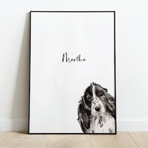 Personalised Cocker Spaniel Gift, Cocker Spaniel Print, Pet Portrait, Dog Lover Gift, Peekaboo Pets, Spaniel Gift, Cocker Spaniel Print