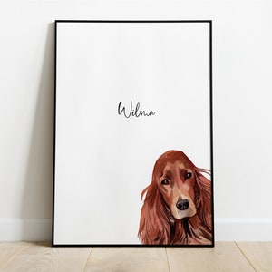 Personalised Red Setter Picture, Irish Setter Gift, Irish Setter print, Pet Portrait, Dog Lover Gift, Red Setter Gift, Christmas Gift
