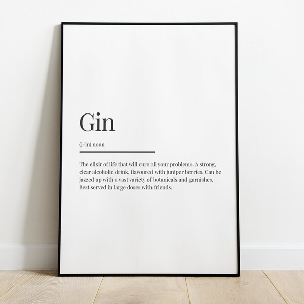 Gin Definition Etsy UK