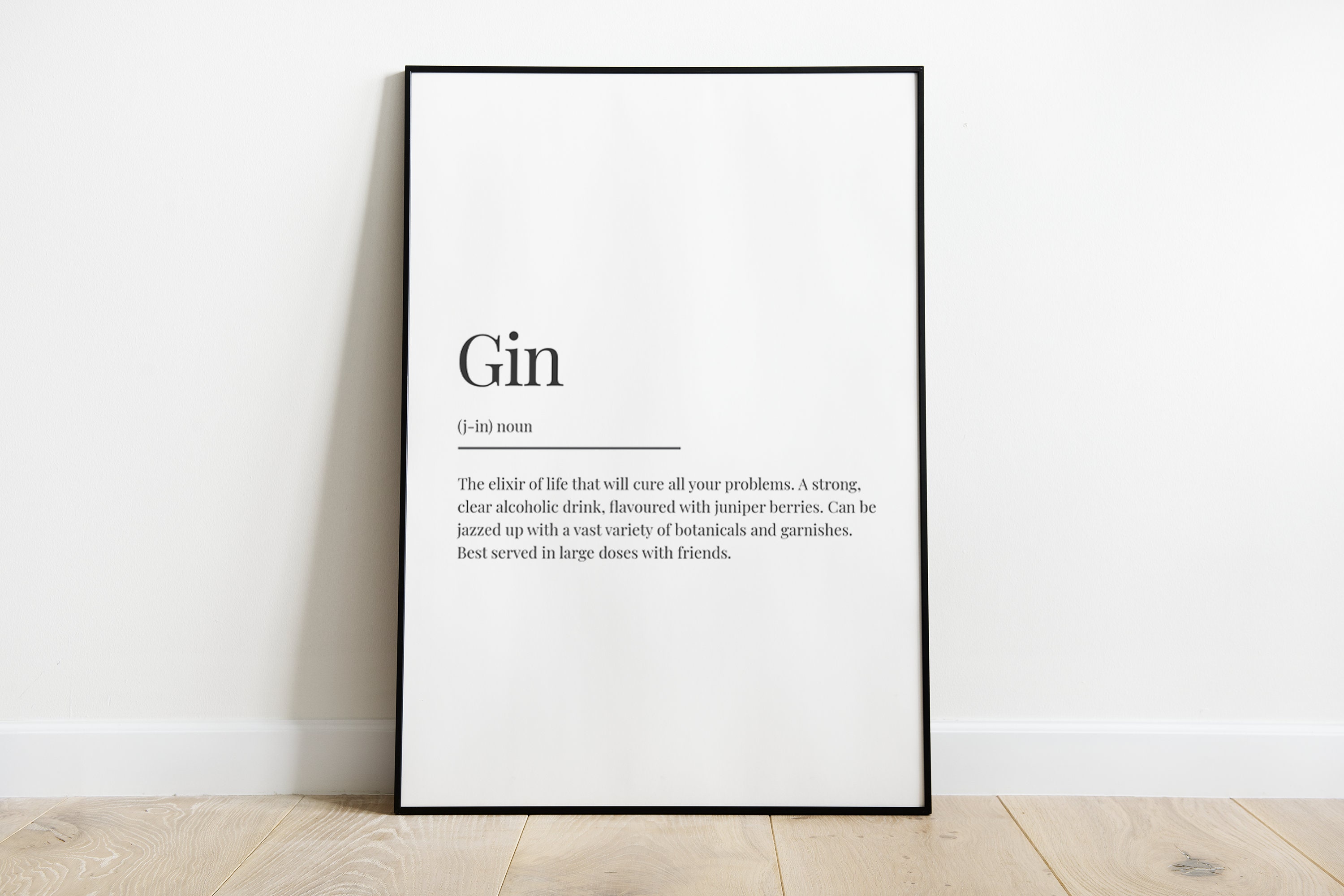 Gin Definition Print Wall Art Kitchen Prints Gin Gift Gin Etsy