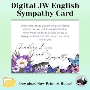 Printable JW English Sympathy Card Digital Download