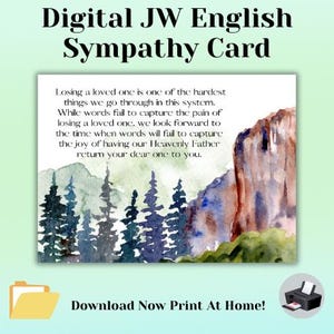 Biglietto di condoglianze JW English stampabile da scaricare in formato digitale