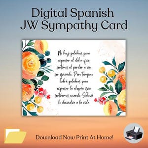 Druckbare spanische JW Trauerkarte