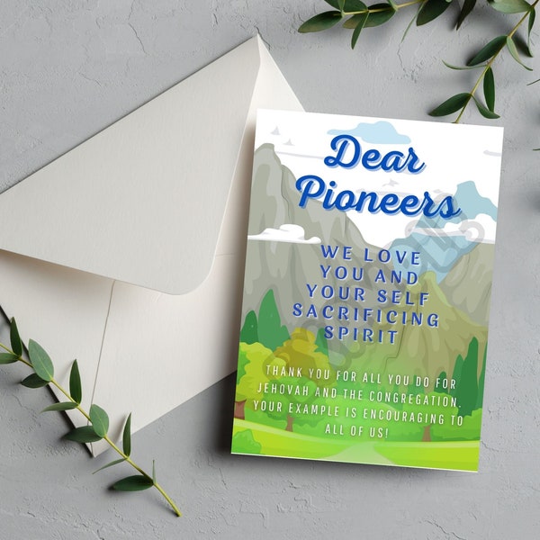 Print at Home Pioneer Appreciation Card Digital Download