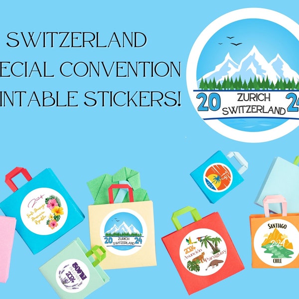 Zurich Switzerland Special Convention Printable Sticker Sheet