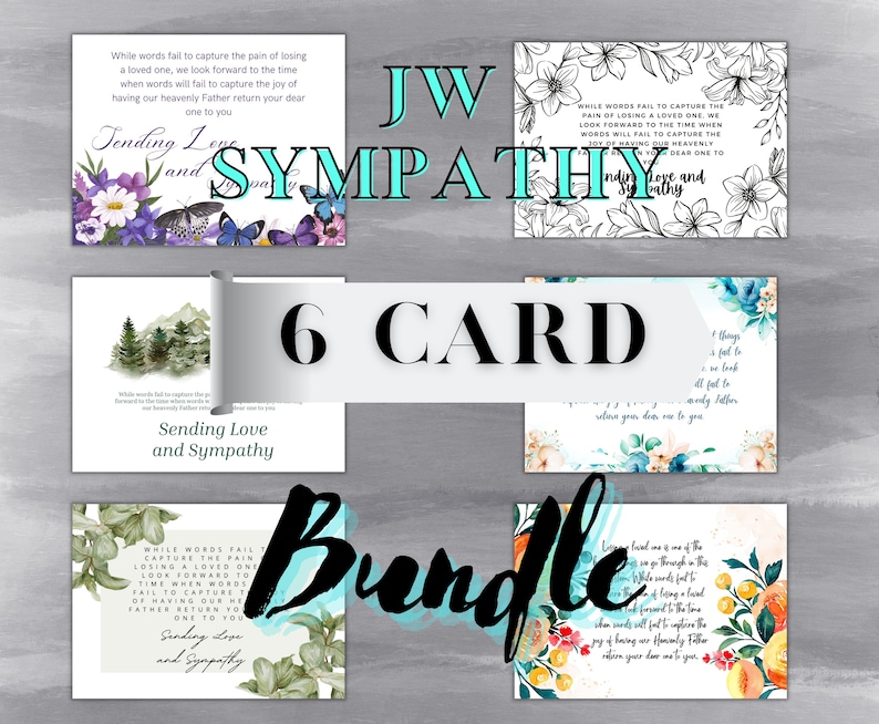 JW Sympathy Card Bundle Printable Digital Download - Etsy