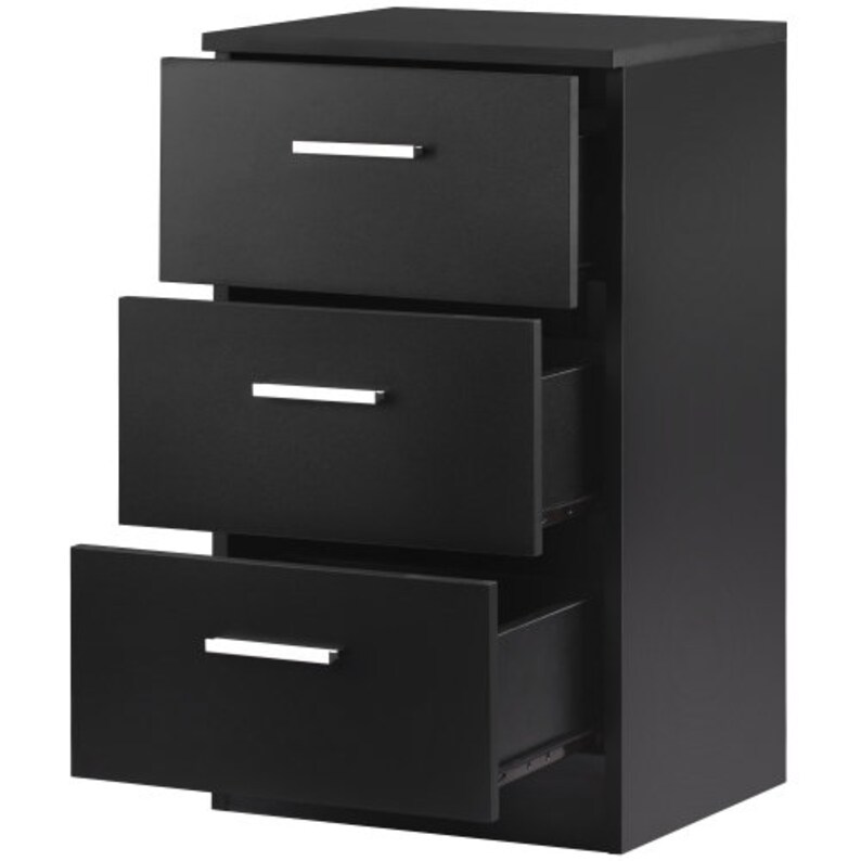 Black Wood File 3 Drawers Office Storage Unit with Etsy