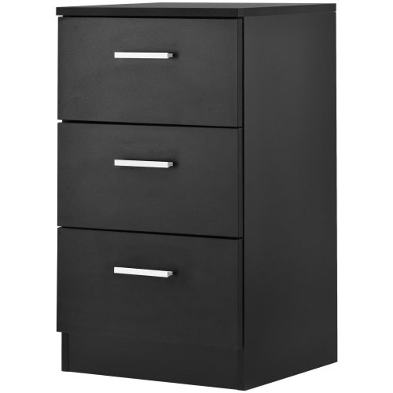 Black Wood File 3 Drawers Office Storage Unit with Etsy