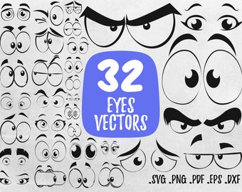 Download Cartoon Eyes Svg Etsy