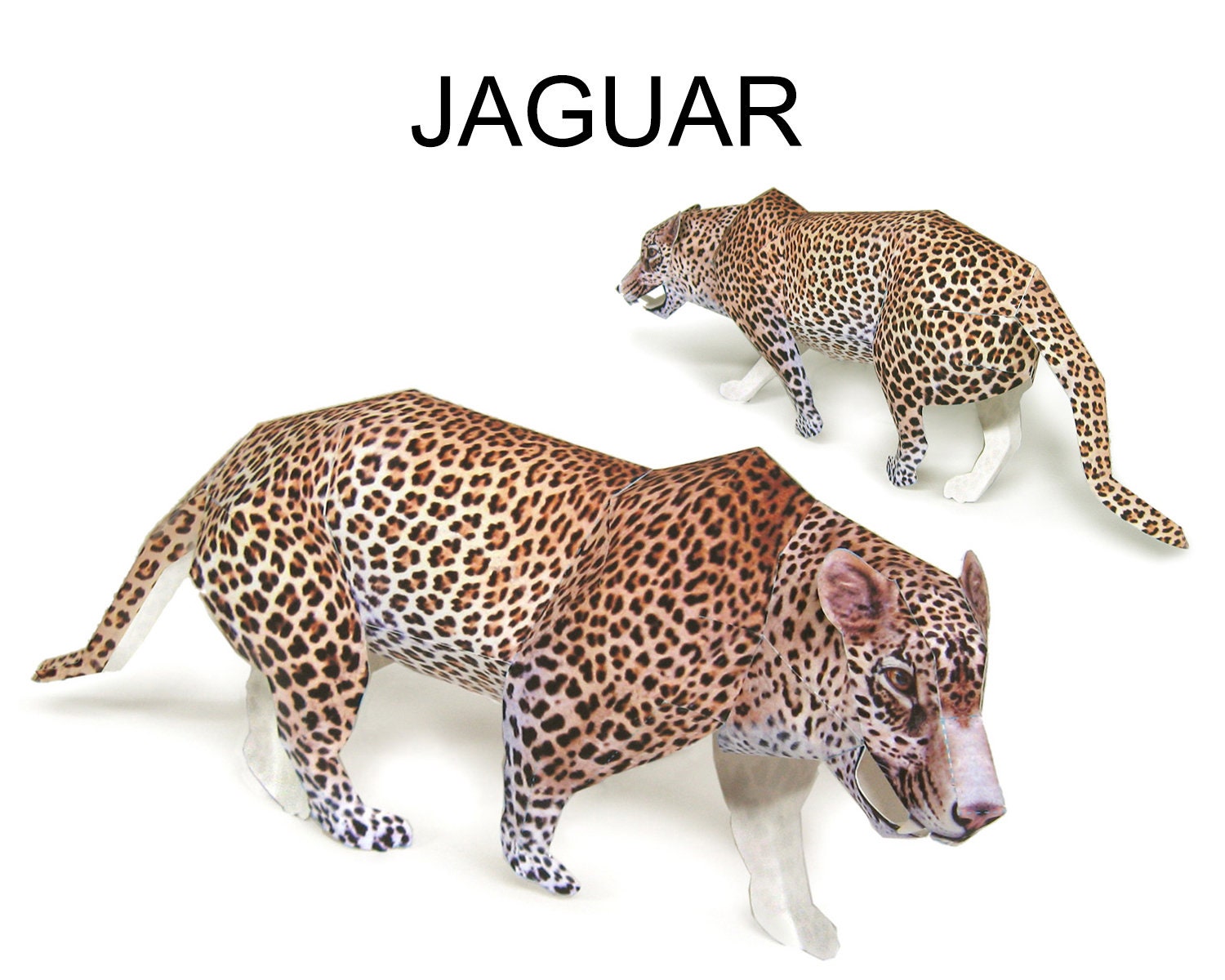 Jaguar 3D Papercraft PDF Template Jaguar DIY Origami Simple Etsy