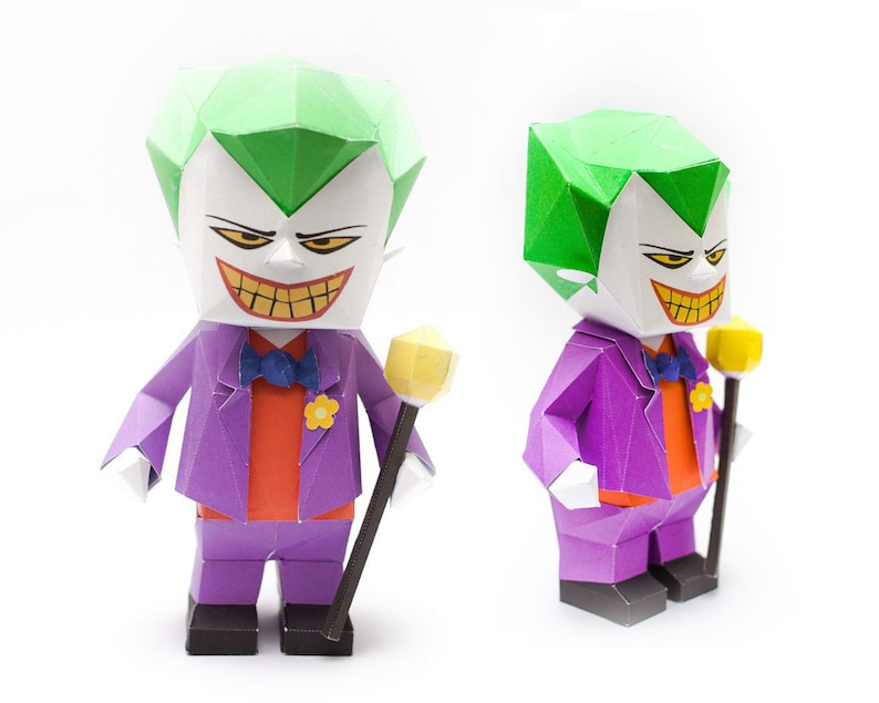 Joker 3D Papercraft PDF Template Joker DIY Joker Origami Etsy