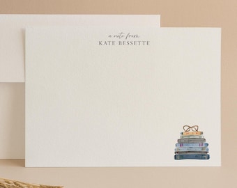Book Lovers notecards, Book lovers gift, Personalized Notecards, Thank you cards, Classy thank you notes, personalized thank you notes