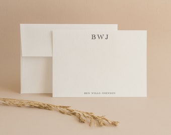 Groom Stationery,  Mens Notecards, Personalized Notecards, Thank you cards, Monogram cards, Corporate notecards, Simple notecards