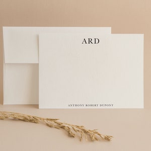 Groom Stationery, Mens Notecards, Personalized Notecards, Thank you cards, Monogram cards, Corporate notecards, Simple notecards image 1